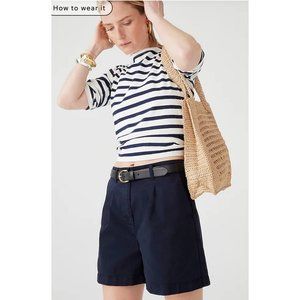 J.Crew $80 Pleated Capeside Chino Shorts in Navy Size 6 BQ799